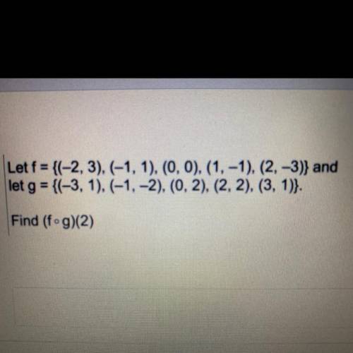 Find (f x g)(2)? Thanks