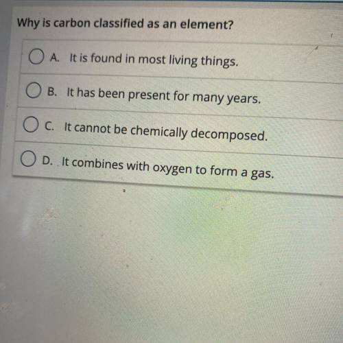 Why is carbon classified as an element