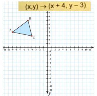 Using the triangle in the diagram, what would be the coordinate of C` under the translation rule sh