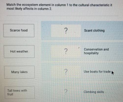 FIFTY POINTS AND BRAINLIEST TO WHOEVER IS CORRECT. Match the ecosystem element in column 1 to the c