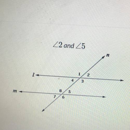 is this alternate interior, corresponding angles,vertical angles, supplementary angles, or linear p