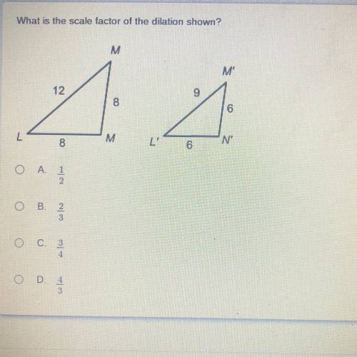 What is the scale factor of the dilation shown?