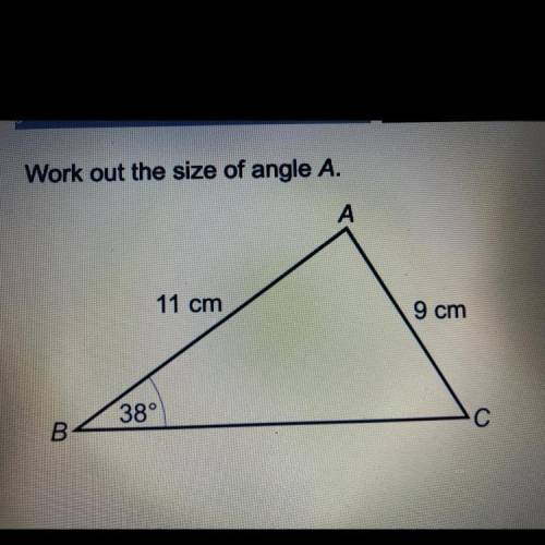 Find angle x, giving your answer to 1 decimal place.
38°
x
11 cm
8 cm