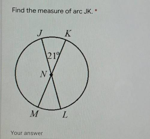 Please help me find the measure of arc JK​