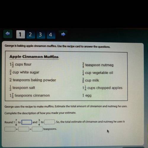 George is baking apple cinnamon muffins. Use the recipe card to answer the questions