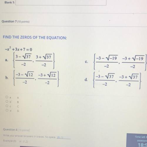 ASAP HELP find the zeros if the equation