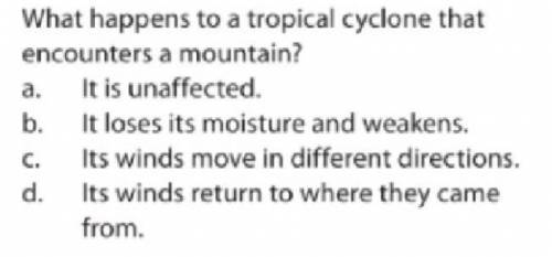 A B C or D about tropical cyclone...