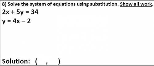 Solve the system of equations using substitution