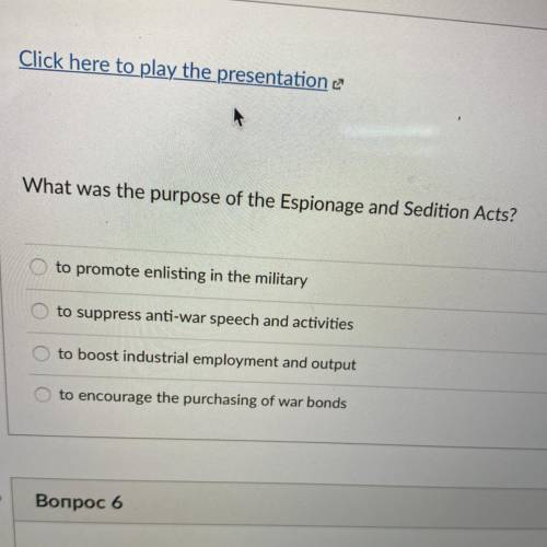 What was the purpose of the Espionage and Sedition Acts?Please ASAP