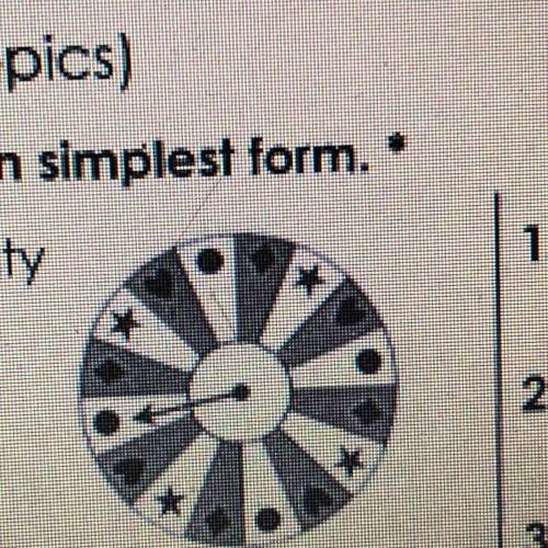 1. If the spinner to the right is spun once, what is the probability

that it lands on a star or a