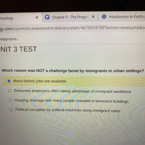Which reason was not a challenge faced by immigrants in urban settings?
