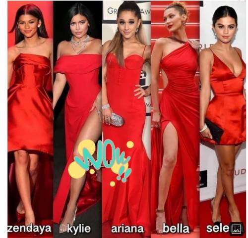 Who is looking like a diva in red ?

choose any 3 from these 5 beautiful womens - zendaya , Kylie
