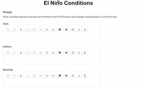 Write a scientific explanation that describes the effects of the 1997 El Niño on the Galapagos Isla