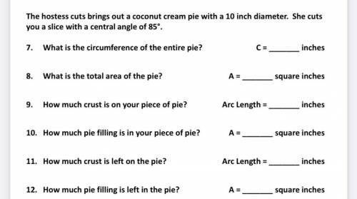 Can someone please help me solve these pie problems?