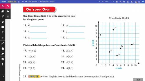 Use Coordinate Grid B to write an ordered pair for the given point.
