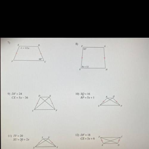 How to solve for x for a trapezoid