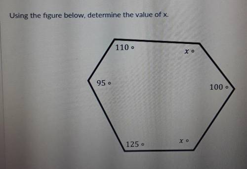 Using the figure below, determine the value of x 110. 95 1004 125.​