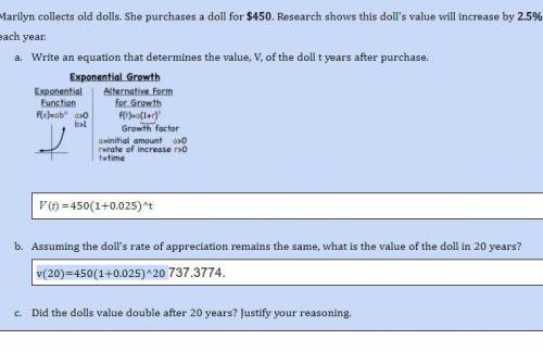 Did the dolls value double after 20 years? Justify your reasoning.