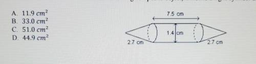 4. Determine the surface area of the following composite object, which is a right cylinder and two
