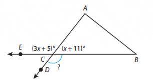 In triangle ABC, the measure of
