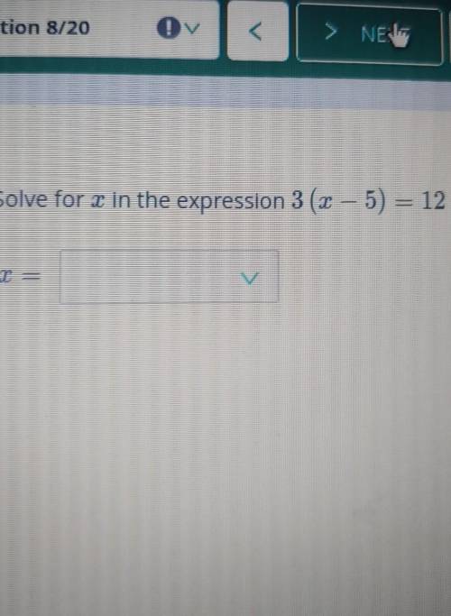 Solve for r in the expression 3 (2 - 5) = 12.​