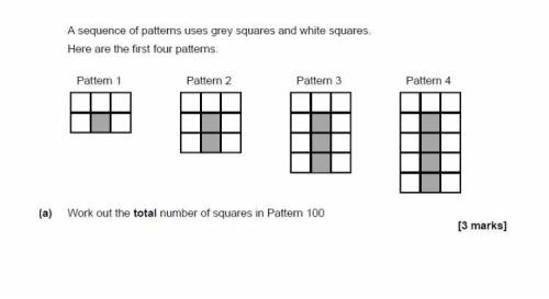 A sequence of patterns uses grey squares and white squares here are the first four patterns workout