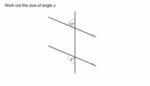What's the size of angle x?