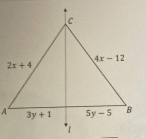 Line l is the perpendicular bisector of AB. What is the perimeter of ABC