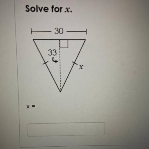 Solve for x. i’m taking a quiz , this is 10 grade geometry