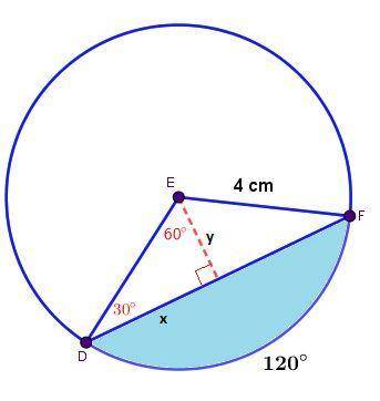 Find the area of the segment to the nearest tenth.