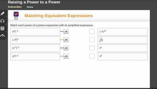 Matching Equivalent Expressions

Match each power of a power expression with its simplified expres