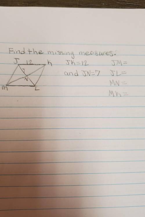 I need help finding the missing measures.​
