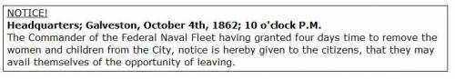 The excerpt below was from a notice posted by J.J. Cook of the Confederate Army.

Notice! Headquar