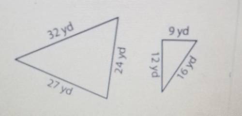 1 Are these similar triangles? ​