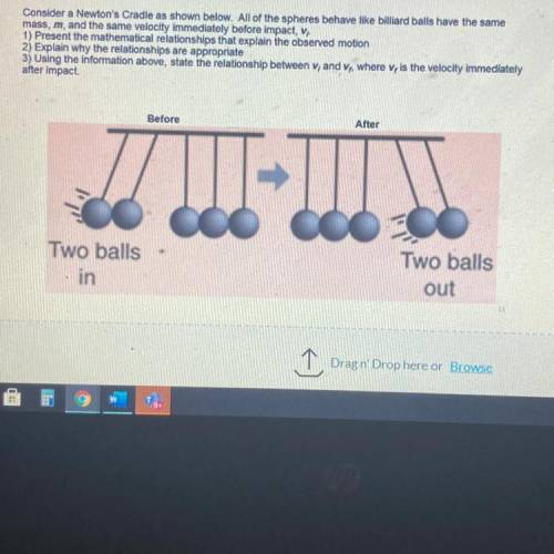 Consider a Newton's Cradle as shown below. All of the spheres behave like billiard balls have the s