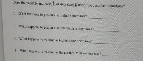 Does the variable increase(1) or decrease(1) under the described conditions?

1. What happens to p
