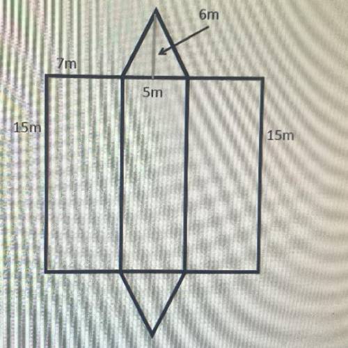Find the surface area of the rectangular prism

a. 315 square meters
b. 210 square meters
c. 285 s