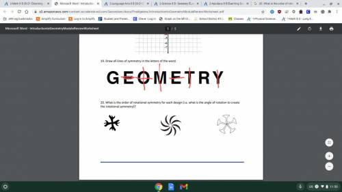 20. What is the order of rotational symmetry for each design (i.e. what is the angle of rotation to