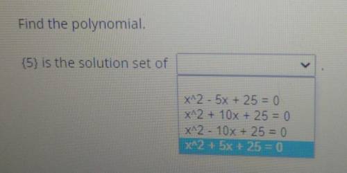 Select the correct answer from the drop menu.find the polynomial.​
