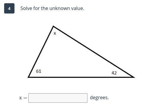 Solve for the unknown value, 61 and 42