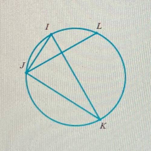 In the circle below, IK is a diameter. Suppose m IJ = 56° and m LIJL=27°. Find the following.

(a)