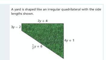 Write and evaluate an expression that shows the perimeter of the yard as the sum of the lengths of
