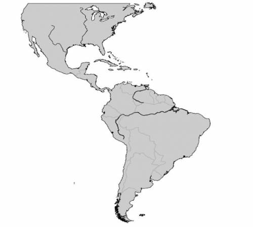 1. On the map, draw a line in red pencil around Latin America.

2. With a green pencil, draw a lin