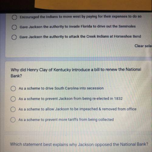 Why did Henry Clay of Kentucky introduce a bill to renew the National

Bank?
- As a scheme to driv