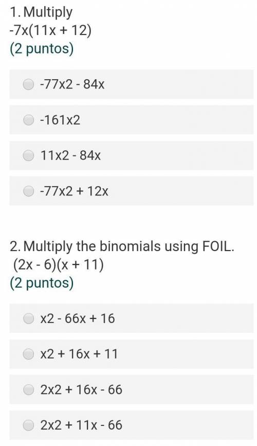 Multiplying polynomialshelp me pliss Wich the correct answer​