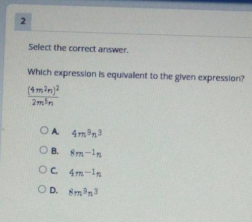 Which expression is equivalent to the given expression ​