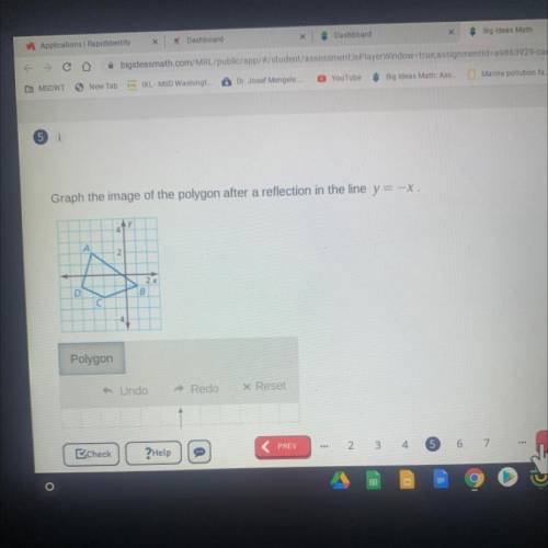 Graph the image of the polygon after a reflection in the line y = -x.
HELP