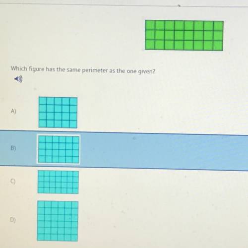 Which figure has the same perimeter as the one given?