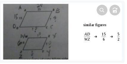 What is the common ratio of side AD to side WZ ( is the picture isn’t clear enough just ask me to te