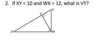 If XY = 10 and WX = 12, what is VY?